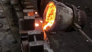 Manufacturing trucks brake drums// Incredible process of casting drum in local factory