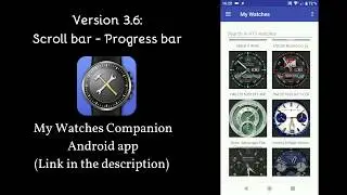 My Watches Companion 3.6: Scroll Bar and Progress Bar