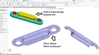 Solidworks tutorial Sheet metal and forming tool, solidworks outil d'emboutissage