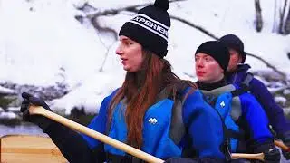 Midwinter canoeing in East Hokkaido's pristine environment