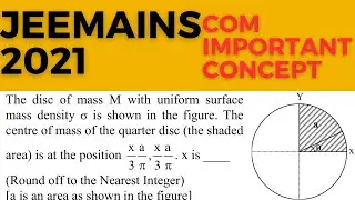 the disc of mass M with uniform surface mass density sigma is shown in fig. the centre of mass#jee
