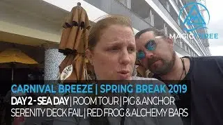 Sea Day on the Carnival Breeze - Day 2 | Carnival Breeze Spring Break 2019 | Room Tour & More ...