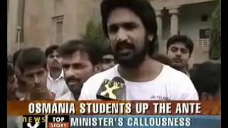 manne krishank ou jac Students at Osmania University clash with police