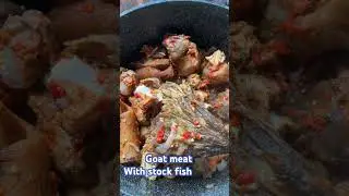 Cook goat 🐐 meat with stock fish || pepper 🌶️ salt onions 🧅 food part 5