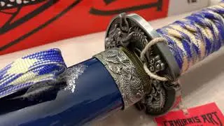 Катана с серебристо-синими ножнами, Blue-Silver Katana with sheath Art Gladius AG147374