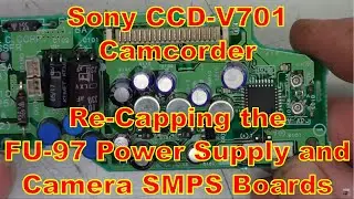 Видеокамера Sony CCD V701 8MM, искаженное изображение, плата Re-Cap FU97, часть 2 из множества де...