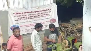 Viswakarma training turn wood.bharathi foundation.kvic