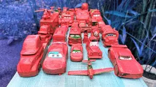 Clean up muddy minicars & disney pixar car convoys! Play in the garden #D8 