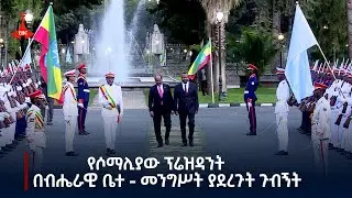 የሶማሊያው  ፕሬዝዳንት ሀሰን ሼክ መሃሙድ በብሔራዊ ቤተ - መንግሥት ያደረጉት ጉብኝት etv Etv | Ethiopia | News zena