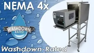 Industrial NEMA 4x Washdown-Rated Printer Enclosure & Stand