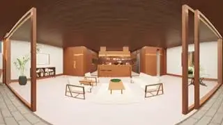 Courtyard house 360&deg; rendering TMU interior design F23