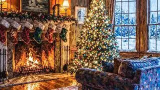 Monet Style Living Wallpaper | Christmas Fireplace | Impressionist Ambience in Motion