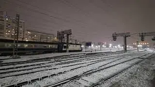 Activitate  feroviară  pe zăpadă  in București Nord 
