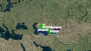 Central Asia & South Africa Free Geolayer Map Animation