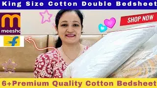 Huge Meesho & Flipkart Bedsheet Haul,Double Bed King Size Cotton Bedsheet Pillow Cover|GlowWithRawat