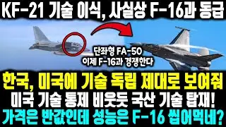 한국의 FA-50에 KF-21 기술 이식하자 사실상 F-16과 동급된 상황 ㅣ미국 기술 통제 비웃듯 국산 기술 탑재! 가격은 반값인데 성능은 F-16 씹어먹네?