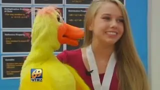 High school aged ventriloquist shares special message