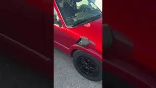 HUGE TURBO STICKING OUT CHEVY S10 TRUCK AT CARS AND COFFEE #cars #shorts #chevy #turbo #boost #truck