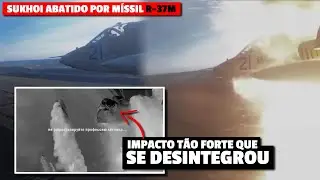 Impacto CH0CANTE: Câmera na asa capta o abate de jato SUKHOI por um míssil de longo alcance R-37M