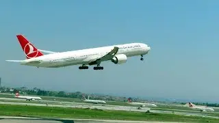 T&uuml;rk Hava Yolları | Turkish Airlines Boeing 777 kalkış Istanbul Atat&uuml;rk Havalimanı