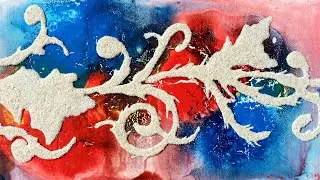 How to make abstract painting with acrylic and sand.
