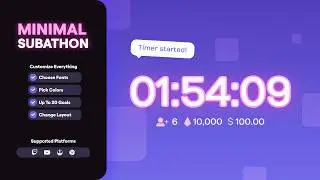 Minimal Subathon Timer ⏱️ Clean Twitch Countdown Widget (OBS & StreamElements)