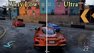 Split Screen VERY LOW vs ULTRA Graphics Detail Setting - FORZA HORIZON 5 PC