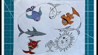 Imaginary Fish Loop Drawings