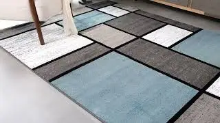 Contemporary Modern Boxes Area Rug - 106 Blue