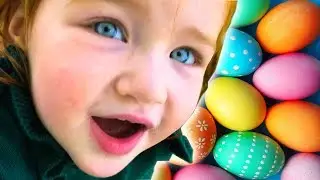 SURPRISE EGG HUNT and trampoline egg jump!!