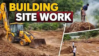 Column Marking & Excavation Using JCB | Building Foundation Work. #construction #foundationwork #jcb