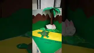 The hare and tortoise | moral story project #schoolproject #craft #drawing #diycrafts #art #project