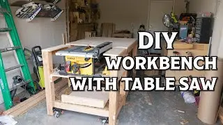 DIY workbench with built in table saw #woodworking