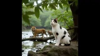 WAFFLES AND HER BIG CAT FAMILY D A