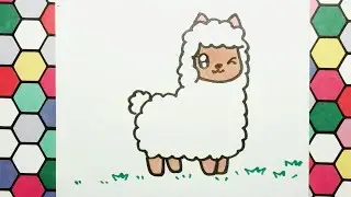 HOW TO DRAW A CUTE ALPACA, EASY