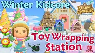 🎁ACNH Toy Wrapping Station on Peppermint | Cozy Winter Island Build in Animal Crossing New Horizons