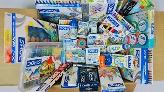 Unboxing Ultimate DOMS Stationery📚 Wax Cryons, Water Colour, Pencil, Pen, Eraser, Geometry Box, etc.