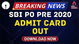 SBI PO Pre Admit Card 2020 Out Download | SBI PO Exam Date 2021