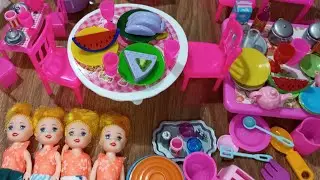 10 Minutes Satisfying with Unboxing Barbie Doll Pink Kitchen Play set | Toys Review | ASMR 