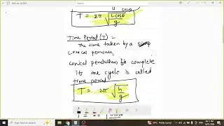 Time Period of Conical Pemdulum I Rotational Dynamics I Class XII