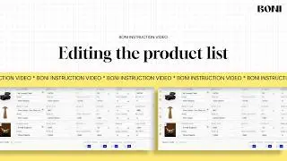 Editing the product list - BONI interior design tool