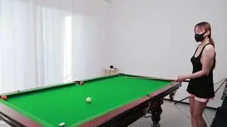 Pool lessons, tips and techniques, Pool Aiming   撞球瞄準練習   ビリヤード   당구해커   Beautiful Student
