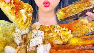 ROASTED VEGGIES, CHICKEN & CREAMY DILL POTATOES | ASMR | MUKBANG | EATING SOUNDS | EATING SHOW