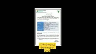 ICAR Entrance Examination 2021 || For UG and PG || #shorts #shortsindia