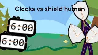 Clocks vs shield human. #animation 