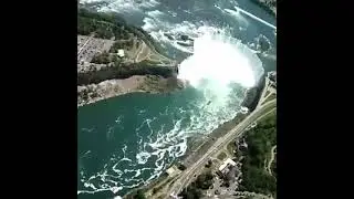 Niagara falls from helicopter, July 2018