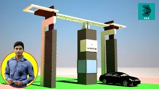 Factory gate design in 3ds max