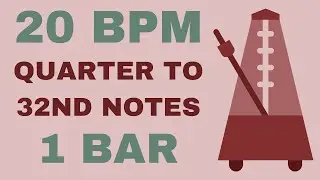 Metronome Click Track - 1 Bar Quarter to 32nd Notes 20 bpm - Smartronome