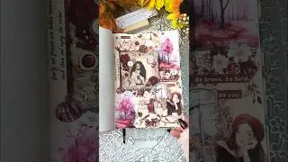 ASMR |🍂Burgundy Fall theme 💜| Creative Journal | journal with me!#journal #asmr #scrapbook #art #fun