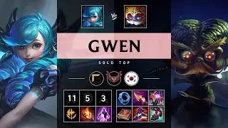 Gwen Top vs Heimerdinger: Triple Kill, Rampage - KR Grandmaster Patch 25.S1.2
